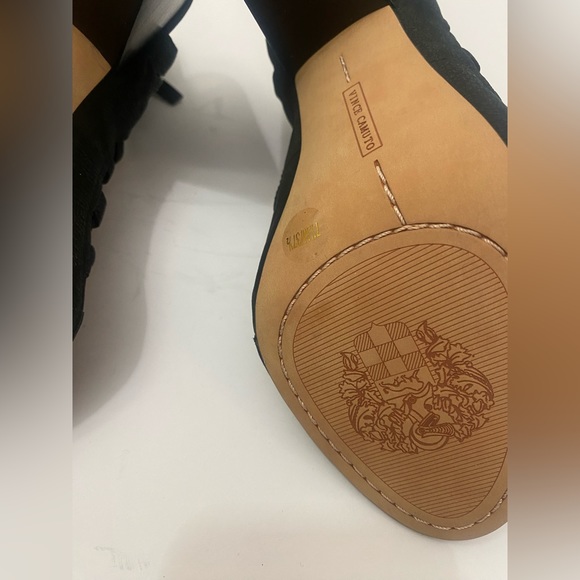NEW!  Vince Camuto Eliaz 7.5  black Caged Peep Toe Heel with Zipper - Picture 12 of 16